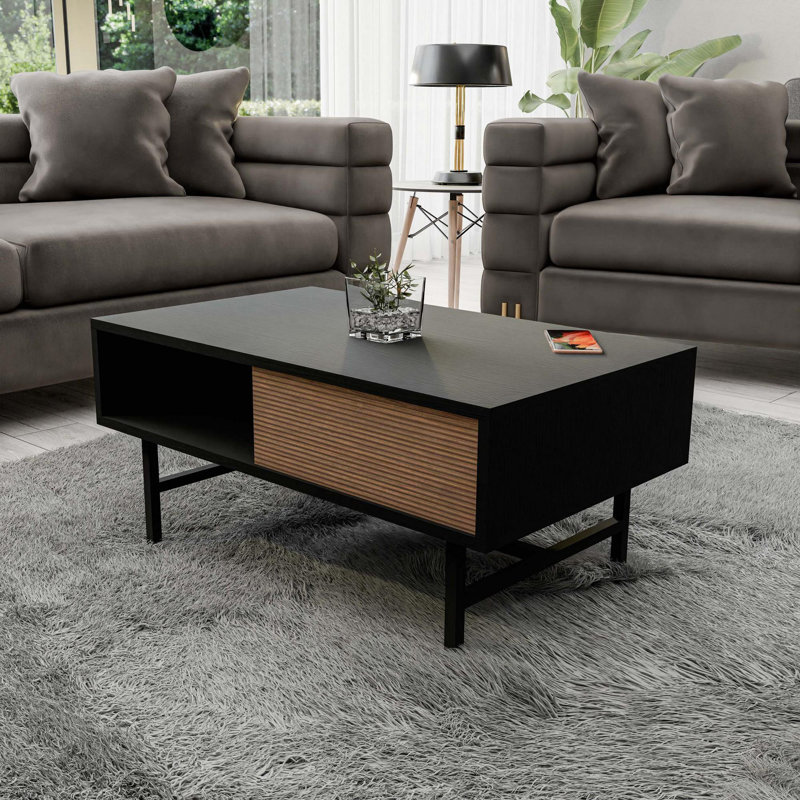 Glorias Coffee Table, Black/Walnut