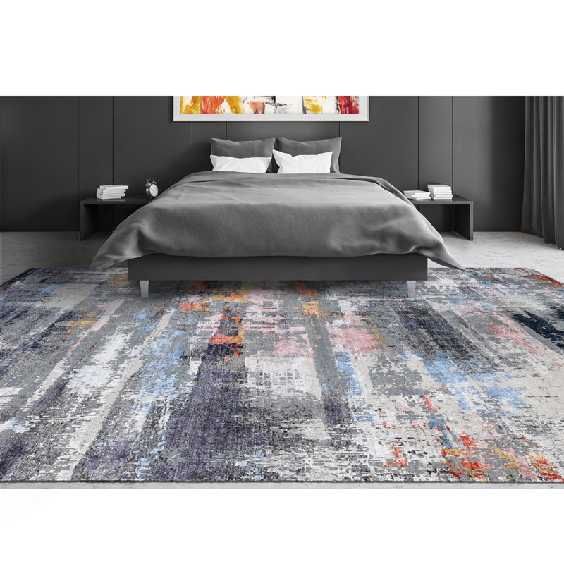 Tapis rectangulaire noir / ivoire, Rectangle 9 pi x 12 pi