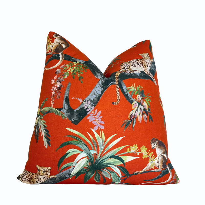Housse de coussin Jungle, H 20 po x l 20 po, Orange