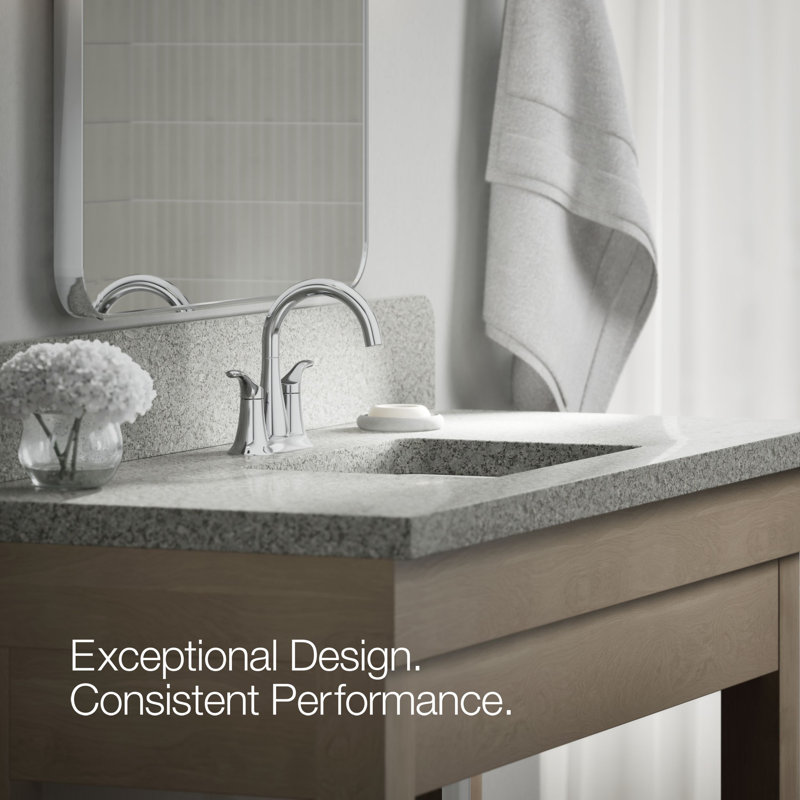 Simplice Centerset Bathroom Sink Faucet, 1.2 Gpm, Silver