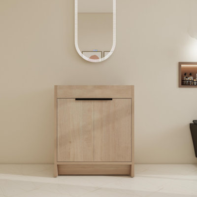 30" Free-Standing Single Bathroom Vanity Base With Adjustable Shelf
