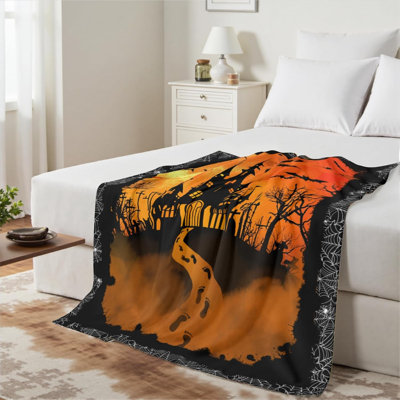 Jeté d'Halloween 50 x 60 pouces - toile d'araignée Goth