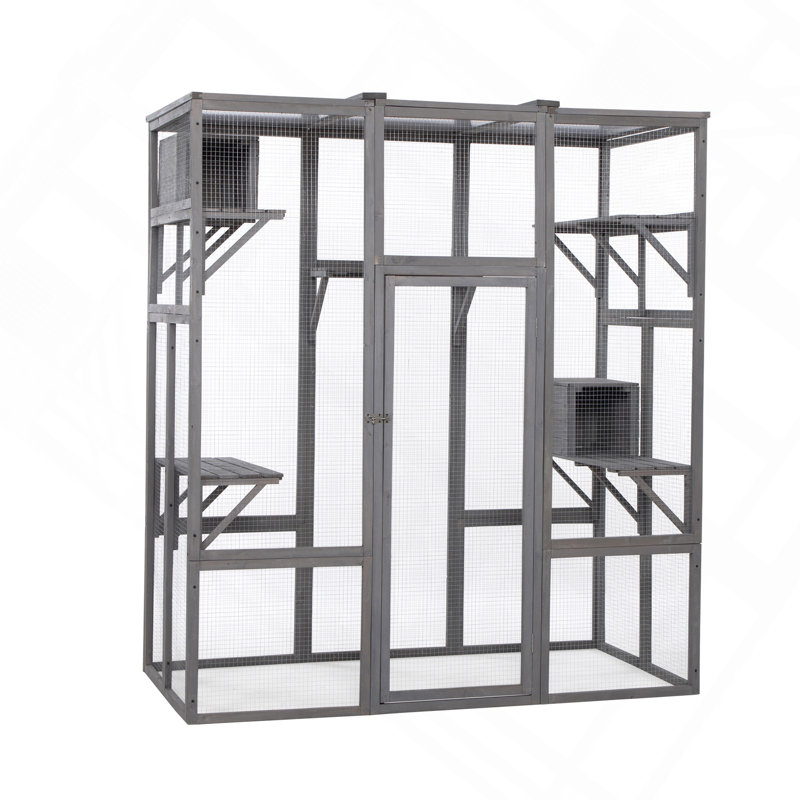 Très grande cage à chat - Gris