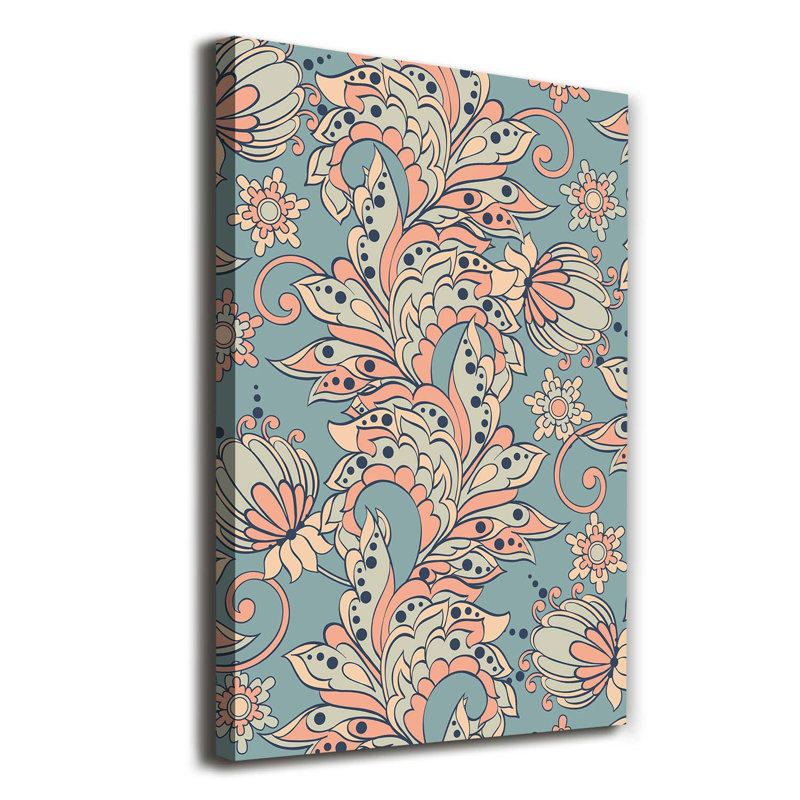 Ethnic Flowers - Wrapped Canvas Print