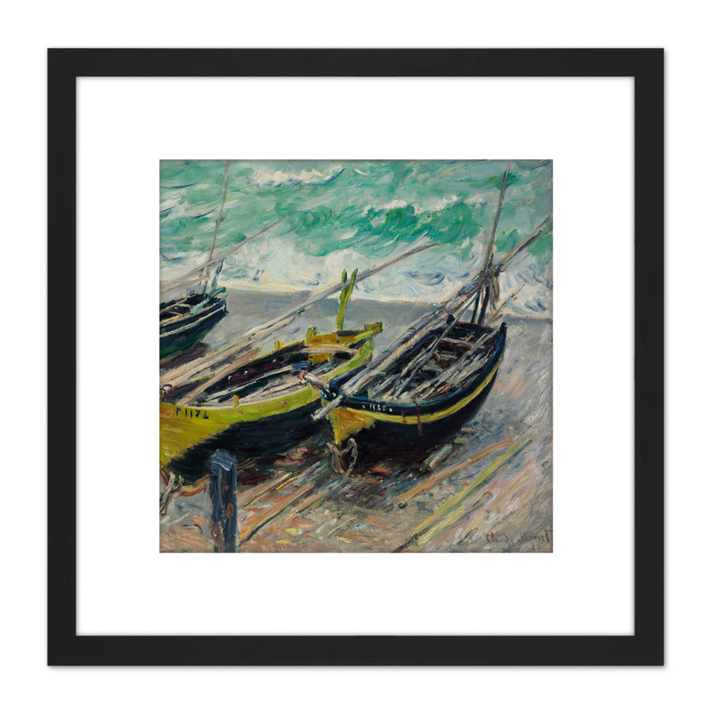 Three Fishing Boats by Claude Monet - Single Picture Frame Print