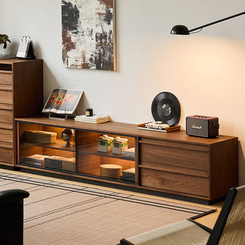 Meuble télé moderne en bois manufacturé noyer