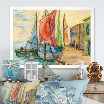 " Sailboats In The Harbor "