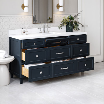 ARIEL Monroe Single Sink Bathroom Vanity with Quartz Top
