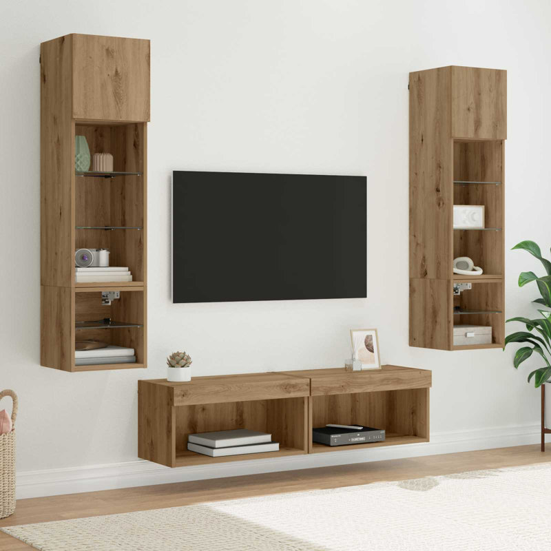 Unfinished TV Stand for TVs up to 24", Artisan Oak