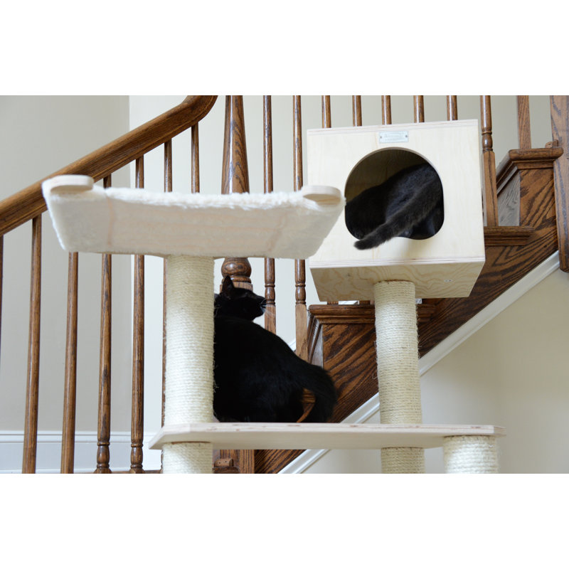 89'' Natural Beige Scots Pine Cat Tree with Sisal Posts