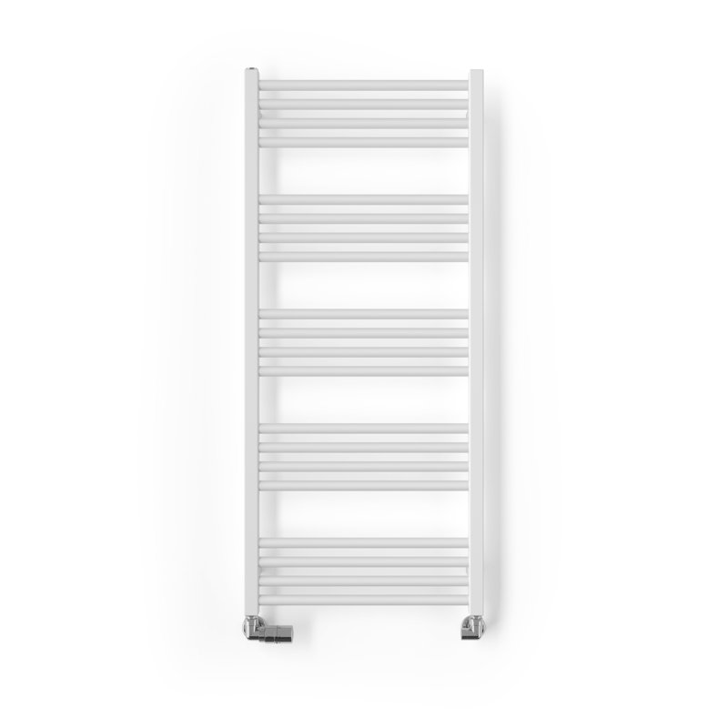 Fiona Heated Towel Rail, White, 114cm H  x 50cm W x 7.2cm D