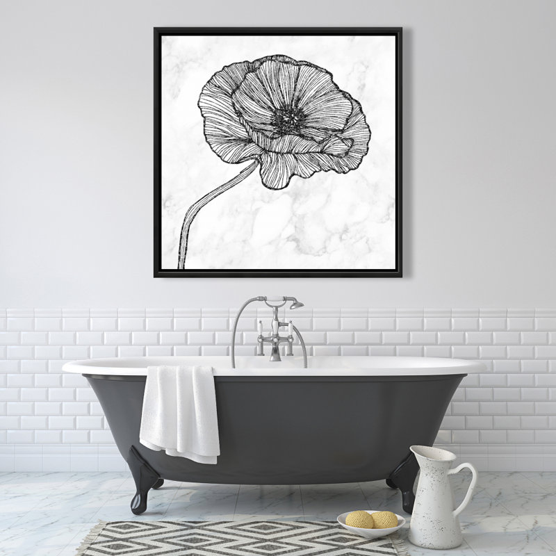 Bright Poppy Flower - Toile encadrée florale pour la décoration intérieure