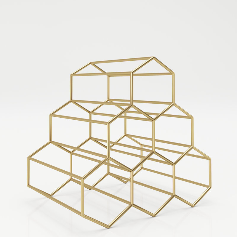 Gloria Tabletop Wine Bottle Rack in Gold