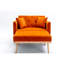 Chaise longue en velours avec coussins et coussin moelleux, réglable pour la chambre du salon (capitonnage décoratif orange, 3 niveaux, accoudoirs Living,-1416282339