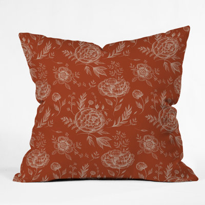 Pimlada Phuapradit Sienna Floral Linework Throw Pillow