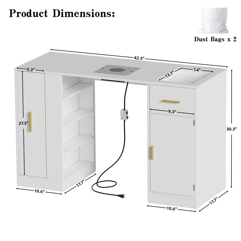 Bureau de manucure pour table à clous Pakasept