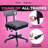 Pink Power Hydraulic Sewing Chair with Wheels and Adjustable Back Support - Armless Chair for Sewing, Crafting