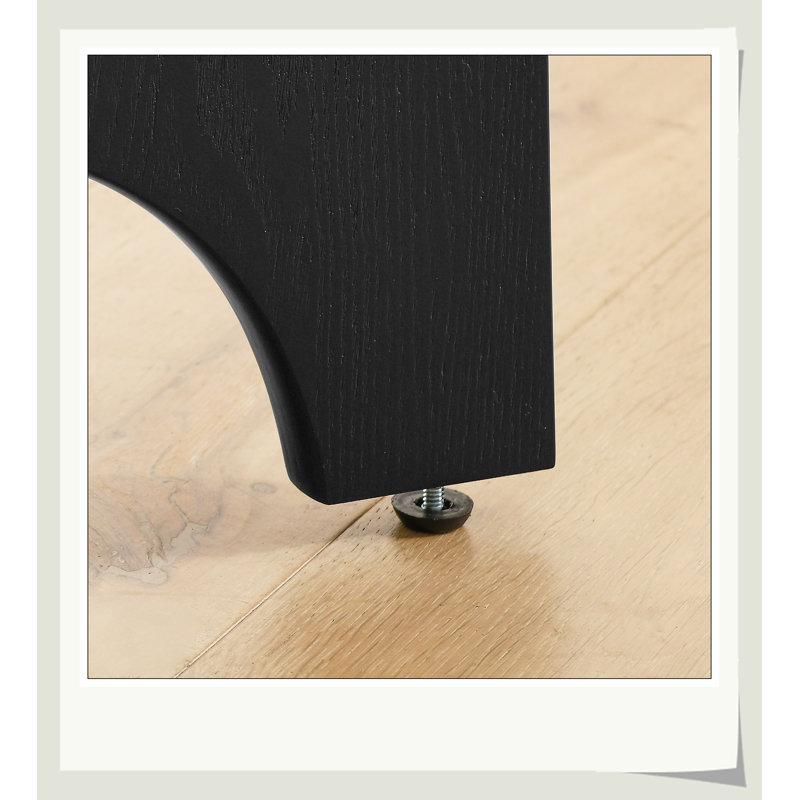 Table basse ronde en bois Urian, Noir