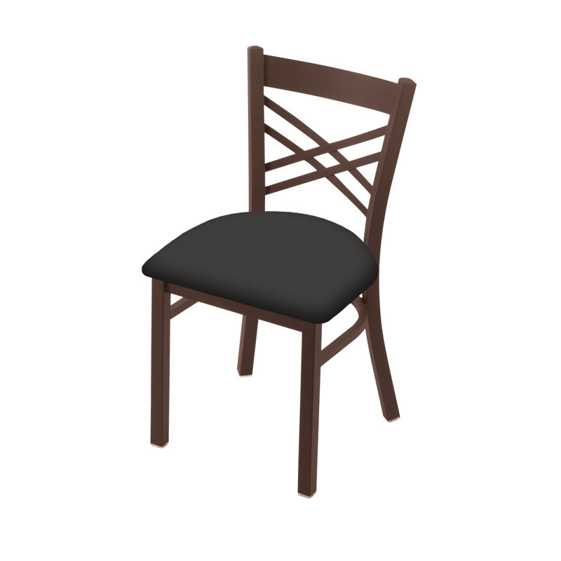Catalina 18'' H Upholstered Metal Side Chair, Bronze, Vinyl-Canter Iron