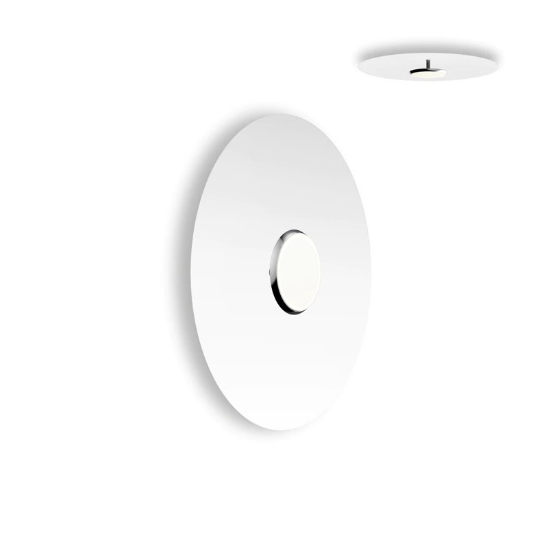 Sky Flush Dome, 18" H x 18" W x 4" D, White, Polished Aluminum