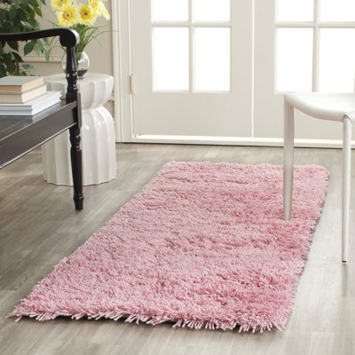 Slusser Shag Hand Tufted Performance Solid Color Rug