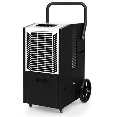 Costway 163 Pints Commercial Dehumidifier With Pump & Drain Hose Heavy Duty Dehumidifier