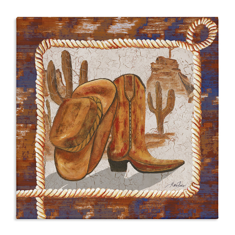 Art mural sur toile Western Cowboy Boot par Gina Ritter, H 30 po x l 30 po