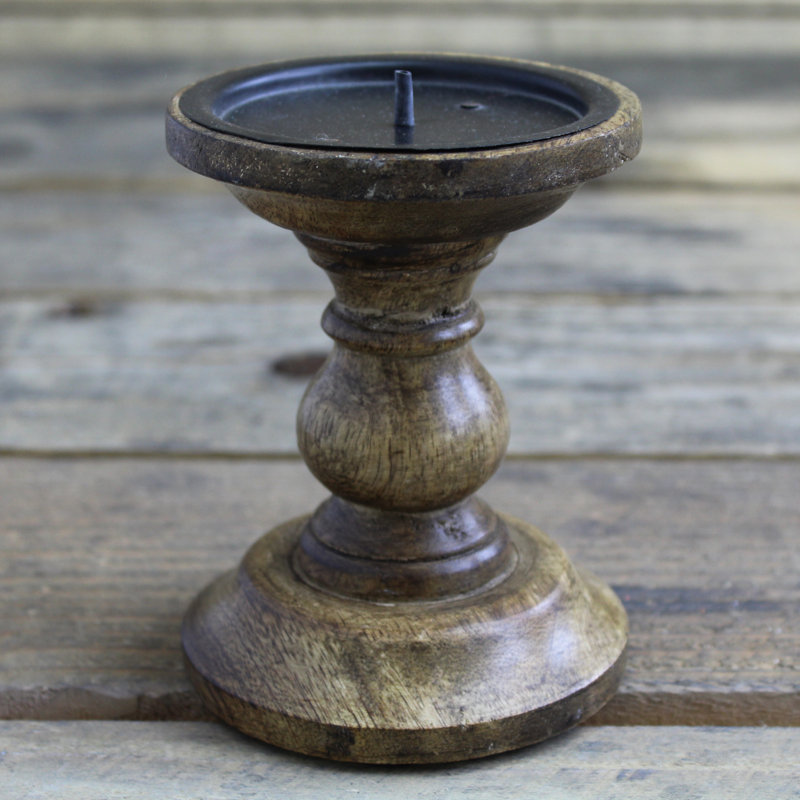 Wood Tabletop / Centrepiece Candlestick, Brown