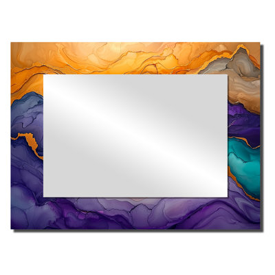 Dissolved Boundaries Splashes Of Drip Painting II - Abstract Wall Mirror Art - Printed On Metal