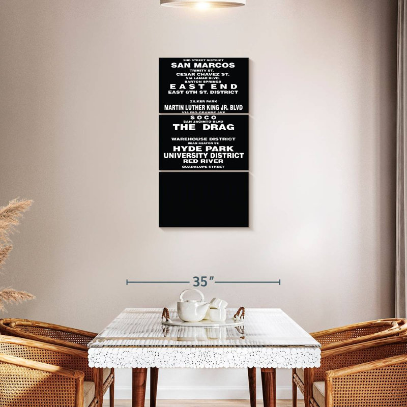 Voyage et aventure citations «Austin Bus Roll On Canvas» par Stark Art Collective, H 44 po x l 21 po x P 1,25 po