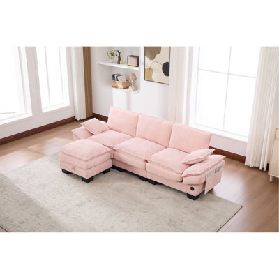 Sectional Cloud Modular Sofa,Deep Seat Sofa, Corduroy Sofa,Comfy Upholstered Furniture for Living Room, Apartment, Studio, Office,Having Multiple Combinations