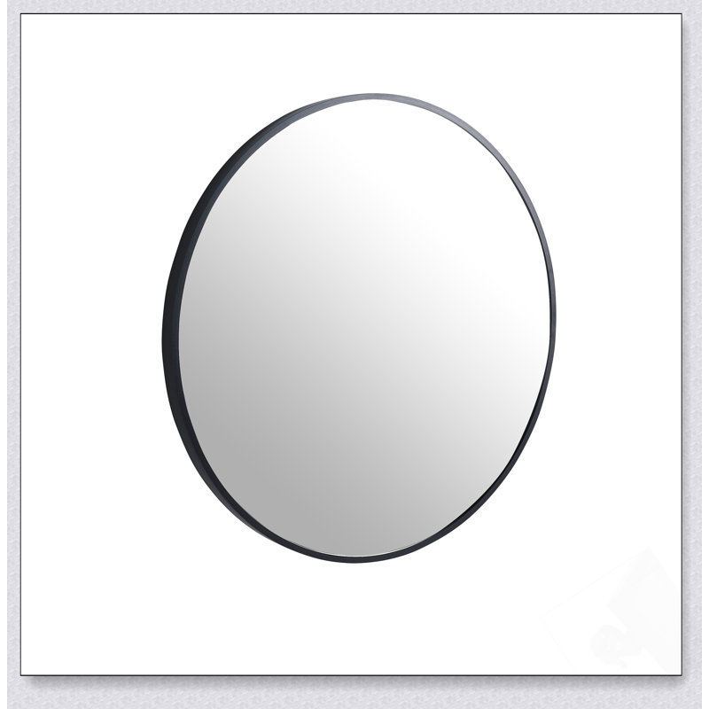 Grand miroir rond de 24 pouces avec cadre en verre et en aluminium sans cuivre pour des reflets clairs et un décor moderne
