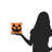 Jack-O-Lantern Hooked Halloween Throw Pillow-663630728