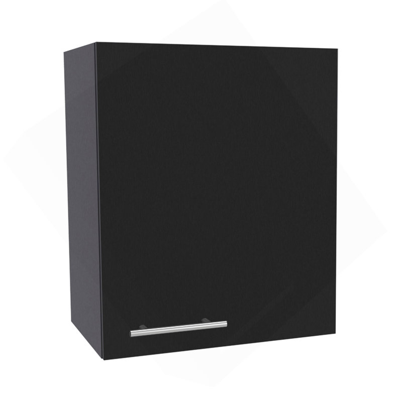 Armoire murale H 23,6 po, avec 1 porte et 2 tablettes, noir, Noir