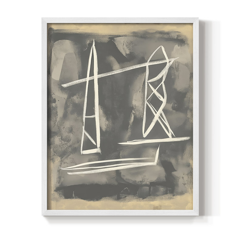 "ABSTRACT Series DCCL XXXVI" par J Paul, Blanc / Blanc, H 11 po x l 9 po