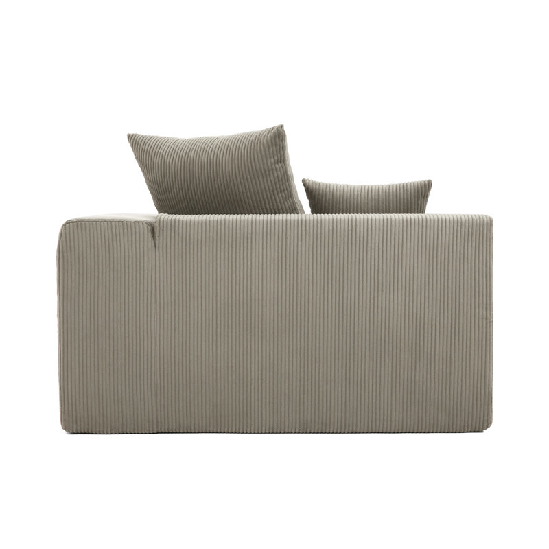 Chaise longue rembourrée en velours côtelé Osterhus, Brun