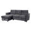 Canapé-lit modulaire réversible en velours gris foncé 83 po Hudson