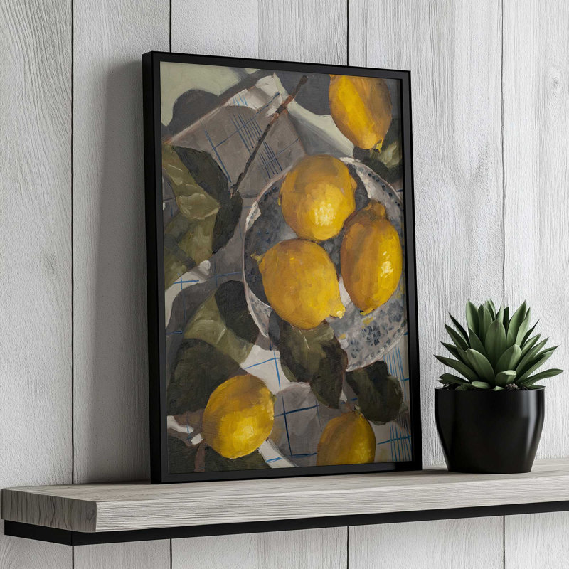 «Lemons In Light Shadow» par Miss Mustard Seed, reproduction d'art sur toile, H 48 po x l 36 po, Doré