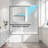 55-60" W X 60" H Brushed Nickel Double Bypass Sliding Shower Door, 1/4" Tempered Glass Bathtub Enclosure With Aluminum Frame And Nano Coating-125771501
