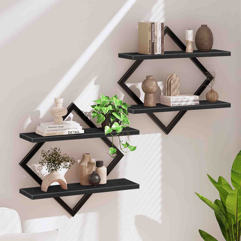 2 Piece Bracket Shelf, Black