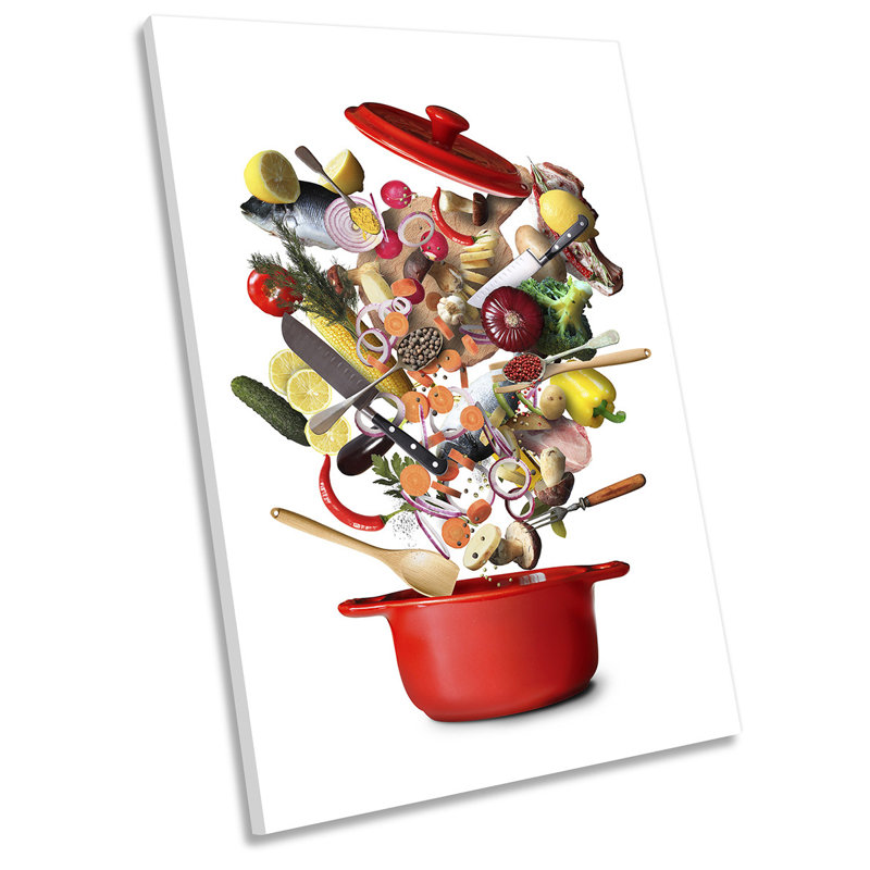 Vegetables Ingredients Kitchen - Wrapped Canvas Print, 137.2cm H x 91.4cm W x 4cm D