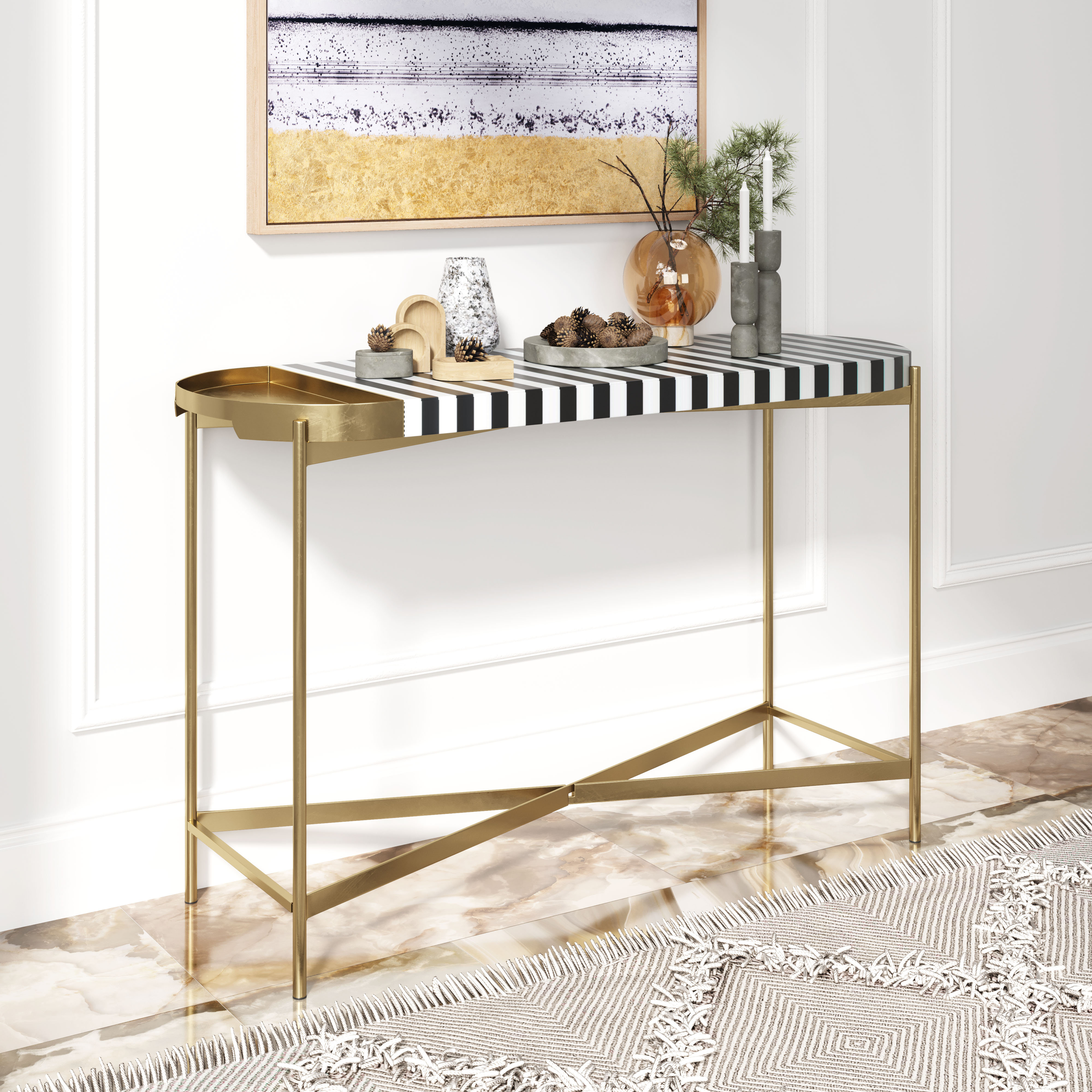 Everly Quinn Console Table Gold | Wayfair