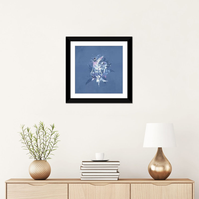 «Take Wing», impression sur toile, Blanc, Papier d'art encadré noir, H 16 po x l 16 po x P 1 po