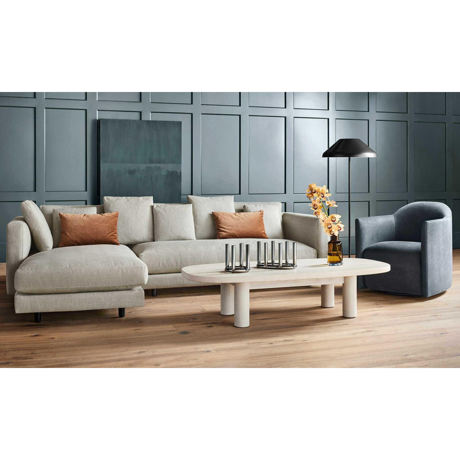 Good Times Solid Wood Single Coffee Table, Whitewashed Ash