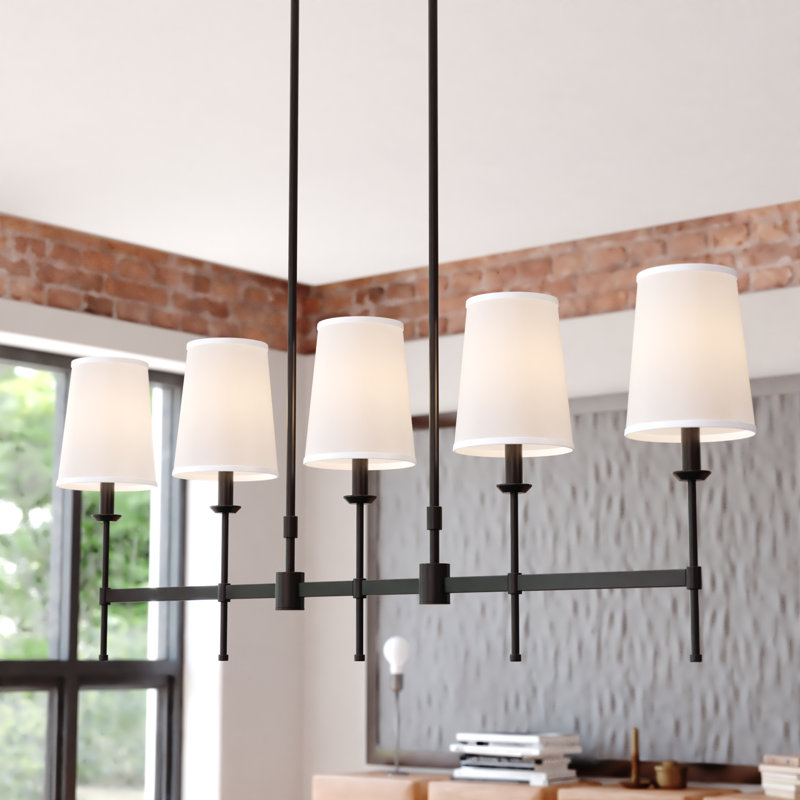 Wellingborough 5 - Light Matte Black Kitchen Island Pendant