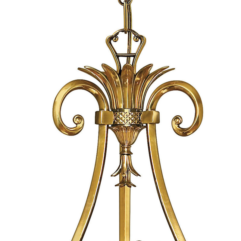 Plantation 7 Light Chandelier, Burnished Brass