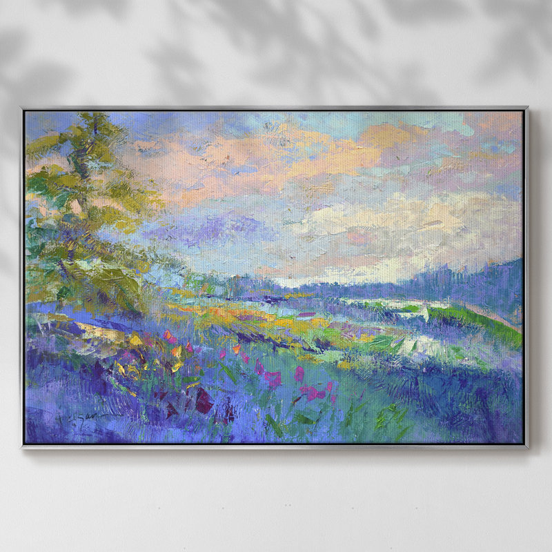 «On a Happy Day», reproduction d'art sur toile, H 17 po x l 25 po x P 2 po, Argent