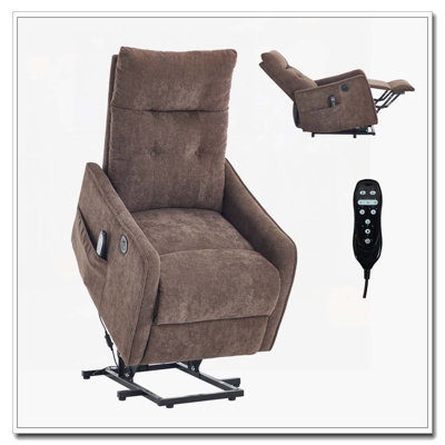 Fauteuil inclinable Power Lift avec massage et chaleur pour personnes âgées, mécanisme de mouvement robuste et une clé USB pour la recharge