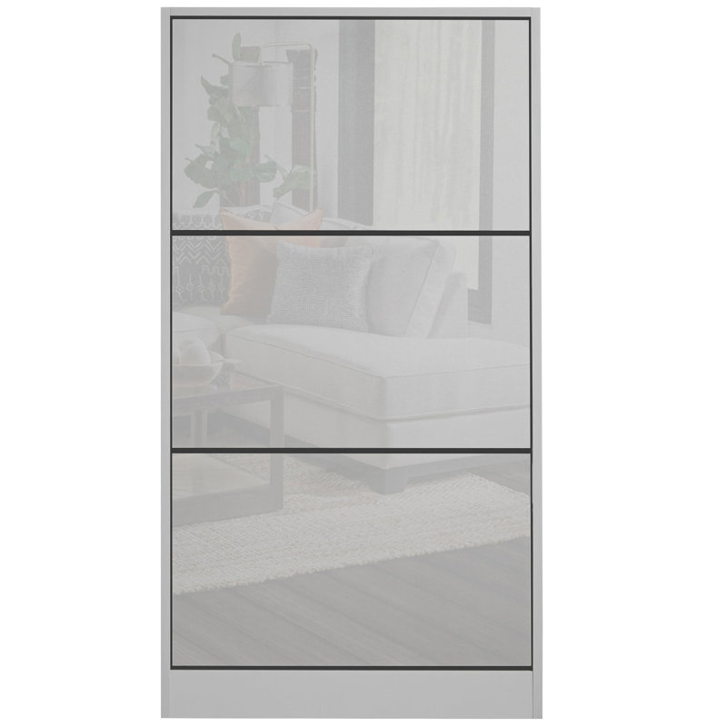 12 Pair Shoe Storage Cabinet, Gray