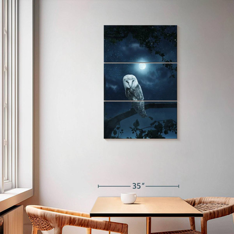 Brampt Owl In Moonlight, 57" H x 36" W